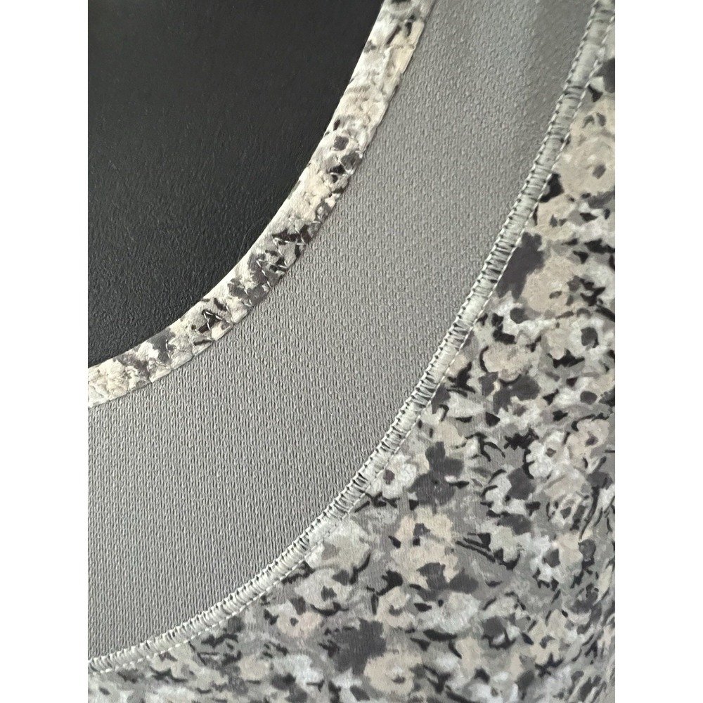 Lululemon Gray Floral Turbo Tank Top Racerback Ruched 4 Bra Athletica Run Tennis - Picture 3 of 10